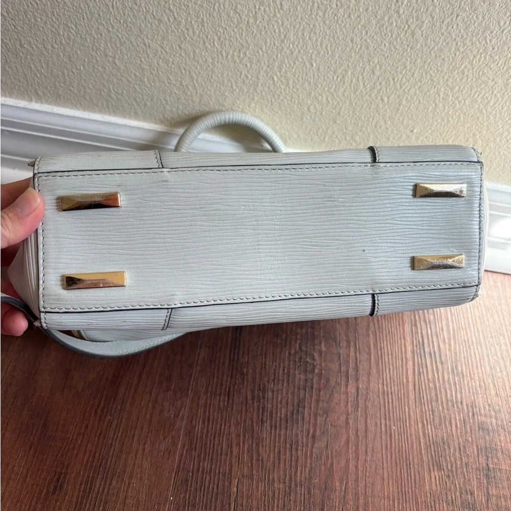 Rebecca Minkoff Gray Leather Satchel Shoulder Bag Crossbody Gold Hardware